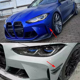 For BMW M3 M4 G80 G82 G83 Carbon Fiber Car Front Bumper Wind Knife Splitter Spoiler Canard Air Knife Surround Trim MP Style