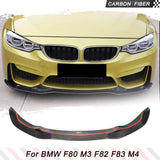 Car Front Bumper Lip Splitters for BMW F80 M3 F82 F83 M4 2014-2019 Carbon Fiber Car Front Chin Bumper Spoiler Splitter Body Kits