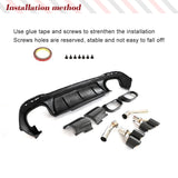 For Mercedes Benz GLE Class W167 C167 GLE63 AMG Carbon Fiber Rear Bumper Diffuser Lip With Exhaust Tips Tailpipe
