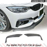 Car Front Bumper Canards Fog Lamp Cover Splitters Fins for BMW 4 Series F32 F33 F36 M Sport 2013 - 2018 Carbon Fiber / FRP