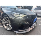 Real Forged Carbon Fiber Front Bumper Lip Spoiler Cup Flaps Body Kit Cover For BMW G87 M2 2022 2023 2024