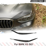 For BMW G01 X3 2018 2019 Dry Carbon Fiber Car Headlight Eyebrow Eyelid Cover Trims Stickers Car Styling Headlight EyeLid Cover