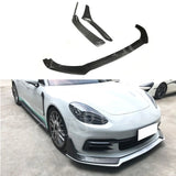 Front Bumper Lip Spoiler Splitters For Porsche Panamera 971 2017 2018 2019 Dry Carbon Fiber Head Chin Shovel Aprons