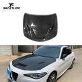 Carbon Fiber Car Bonnet For Alfa Romeo Giulia Sedan 4-Door 2017- 2020