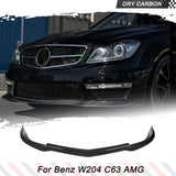 For Mercedes-Benz C-Class W204 AMG C63 Sedan Coupe 2012 - 2014 Front Bumper Lip Spoiler Splitters Dry Carbon Fiber Front Chin