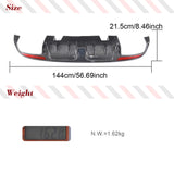 Carbon Fiber Rear Diffuser for Mercedes Benz C Class W205 C300 Sport 2015-2018 C43 C63 AMG Sedan Lower Bumper Lip W/ Led Light