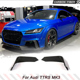 Car Front Bumper Splitters Air Vents Canards For Audi TTRS MK3 2016-2018 Carbon Fiber/FRP Balck Car Front Bumper Fins Body Kits
