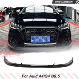 Dry Carbon Fiber Car Front Bumper Lip Splitters for Audi A4 S4 A4 Sline B9.5 2020-2022 Front Bumper Lip Spoiler Splitters Guard