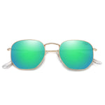 SOJOS Square Polarized Sunglasses for Women Men Small Hexagonal Polygon Mirrored Lens SJ1072 Silver