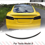 Prepreg Dry Carbon Racing Spoiler Wing for Tesla Model S 2012-2023 Car Rear Spoiler Trunk Spoiler Lid Tail Wing Lip Trim Kits