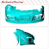 For Porsche 911 991 GT3 2013-2016 Dry Carbon Fiber Car Front Bumper Splitters Canard Fins Car Racing Front Fins