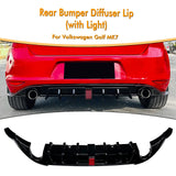 Rear Bumper Diffuser Lip Protector For Volkswagen VW Golf 7 MK7 Standard Version 2015-2017 Piano Black Lower Splitter Spoiler