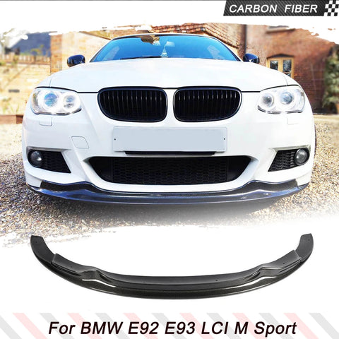 Carbon Fiber Car Front Bumper Lip Splitters for BMW 3 Series E92 E93 LCI M Sport 2010-2012 Car Front Racing Body Kits Guard FRP