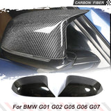 Car Rearview Mirror Caps Covers for BMW X3 G01 X4 G02 X5 G05 X6 G06 X7 G07 2020 Replace Mirror Covers Carbon Fiber / Gloss Black