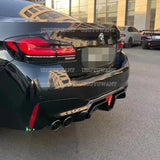For BMW G30 G38 5 Series 525i 530i 535i CS STYLE Car Rear Bumper Diffuser Spoiler Lip Light Exhaust Guard Bracket Splitter 17-23