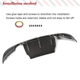 Real Carbon Fiber Rear Diffuser for Jaguar XE Sedan 4-Door 2016-2019 Car Rear Bumper Lip Spoiler(Single Exhaust Dual Outlet)