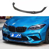 Real Carbon Fiber CS Style Bumper Front Lip Splitter Car Body Kit For BMW M2C F87