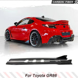 Carbon Fiber Car Side Skirt Apron Extension Lip Spoiler Rocker Panels Protect Cover For Toyota GR86 Subaru BRZ 20222 2023