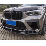 For BMW F95 X5M 2019+ Carbon Fiber Car Front Bumper Diverter Spoiler Diffuser Front lip chin L Style upgraded body kit