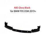 ABS Front Bumper Lip Spoiler Body Kit Splitter Cover for BMW F95 X5M 2019+ 3 Segments Carbon Look