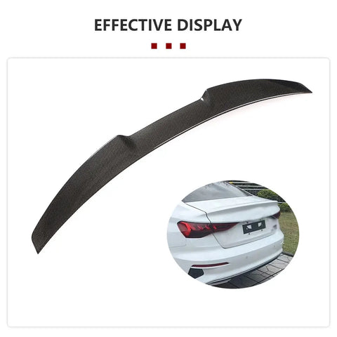 Car Rear Trunk Spoiler Wing Lip For Audi A3 S3 Sedan 4-Door 2014-2020 Carbon Fiber Rear Trunk Boot Lip Wing Spoiler Sticker