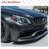 Carbon Fiber Car Front Bumper Lip Spoiler Splitters for Mercedes-Benz C Class W205 C205 C63 AMG Coupe 2 Door 2015 - 2019