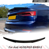 DRY Carbon Fiber Car Trunk Spoiler Boot Wing For Audi A5 S5 RS5 B9 B9.5 High Kick Lip Spoiler Trunk Boot Carbon Wing S5 B9