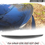 Carbon Fiber Trunk Spoiler for Infiniti G35 G25 G37 Q40 2007-2015 Sedan 4 Door Rear Boot Lid Duckbill Highkick Spoiler Wing