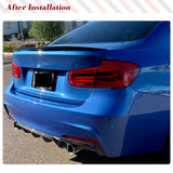 Carbon Fiber Car Rear Bumper Diffuser Lip Spoiler For BMW F30 F31 M Sport Bumper 2012 - 2017 Single Exhaust Two Outlet