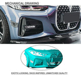 Car Front Bumper Canards Fins Air Valance  Splitters for BMW 4 Series G22 G23 M Sport 2021 2022 Carbon Fiber Front Spoiler Guard