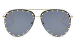 Metal Rivet Pilot Sunglasses