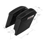 Motorcycle 5" Extended Saddlebags 5"x7" Speakers Cutout For Harley Touring Road King Glide 2014-2024