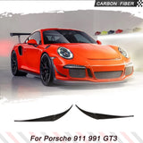 For Porsche 911 991 GT3 2013-2016 Dry Carbon Fiber Car Front Bumper Splitters Canard Fins Car Racing Front Fins