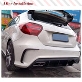 For Mercedes Benz W176 Sport A250 Car Rear Bumper Canards Carbon Fiber Rear Bumper Splitter Canard Fins Spoiler