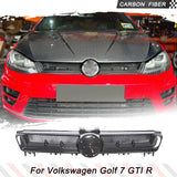 Dry Carbon Car Front Grille for Volkswagen VW Golf 7 MK7 GTI R 2014-2017 Car Front Grill Replacement Racing Kidney Grill