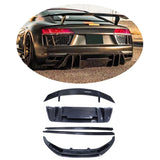 Carbon Fiber Front Lip Rear Diffuser Rear Spoiler for Audi R8 2017-1019 Carbon Fiber Body Kit Front Bumper