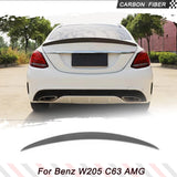 Car Rear Trunk Racing Spoiler for Mercedes Benz C-Class W205 C63 AMG Sedan 2015-2018 Carbon Fiber Car Rear Boot Highkick Wing
