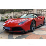 For Ferrari 488 GTB 2015-2018 Front Lip Splitters Aprons Dry Carbon Fiber Case Head Bumper Side Flap Upgrade Body kit