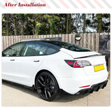 For Tesla Model 3 2023 2024 Car Rear Trunk Racing Spoiler ABS Glossy Black Rear Highkick Rear Trunk Lid Spoiler Wing Lip