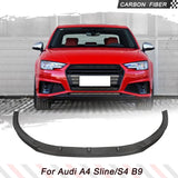 Real Carbon Fiber Car Front Lip Chin Spoiler For Audi A4 B9 S-LINE S4 B9 2019 2020 Sedan Car Front Bumper Splitters Lip