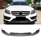 Carbon Fiber / FRP Front Bumper Lip Splitters for Mercedes-Benz C Class W205 C43 AMG C180 C200 Sport Coupe Sedan 2015 - 2017