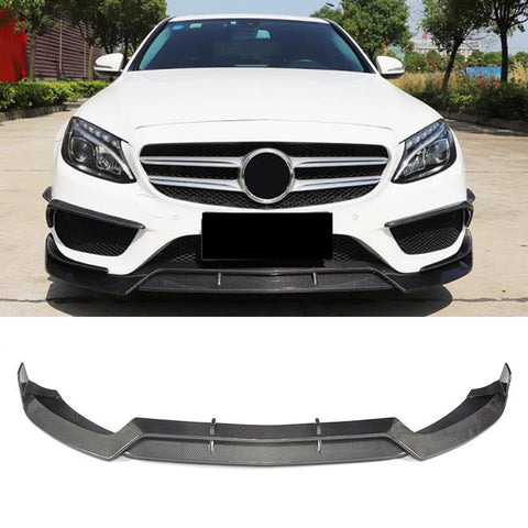 Carbon Fiber / FRP Front Bumper Lip Splitters for Mercedes-Benz C Class W205 C43 AMG C180 C200 Sport Coupe Sedan 2015 - 2017