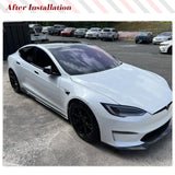 Carbon Fiber Car Side Skirts Extenion Lips Aprons for Tesla Model S Plaid  Sedan 2021-2023 Car Side Extension Lip Spoiler Lip