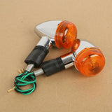 Amber Bullet Turn Signals For Harley Dyna Softail Chopper Kawasaki Vulcan KZ Z1 VN  Vulcan 500 750 1000