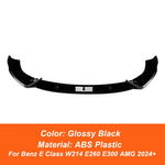 For Mercedes Benz E Class W214 E260 E300 AMG 2024+ Front Bumper Splitter Lip Chin Spoiler Diffuser Bodykit Protector Accessories