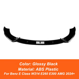 For Mercedes Benz E Class W214 E260 E300 AMG 2024+ Front Bumper Splitter Lip Chin Spoiler Diffuser Bodykit Protector Accessories