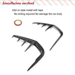 Carbon Fiber Rear Canard Fins for Infiniti Q60 Q60S 2016-2022 Coupe 2-Door Rear Bumper Side Vent Trim Canards Factory Outlet