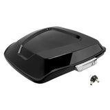 Motorcycle 5.5'' Razor Tour Pack Trunk Vivid Black With Latch Key For Harley Touring Street Glide Ultra Road King 1997-up