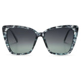 SOJOS Trendy Polarized Sunglasses For Women Retro Womens Oversized Square Cat Eye Sun Glasses UV Protection SJ2206 Blue Pattern