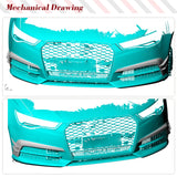 Cabon Car Canards For Audi A6 C7.5 Sline S6 2015 - 2018 Car Front Bumper Air Vent Fender Trim Splitters FRP Black Fins